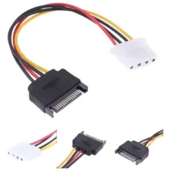 Cabo De Energia Sata 15 Pinos Macho P/ 4 Pinos Ide Molex