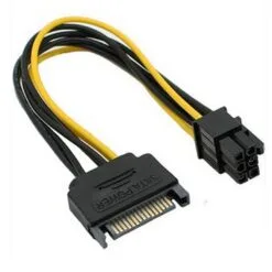 Cabo Adaptador Sata 15 Pinos P/ 6 Pinos Pcie Placa De Vídeo