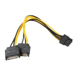 Cabo De Energia Pcie 8 (6+2) Pinos Para Dual Sata 15 Pinos