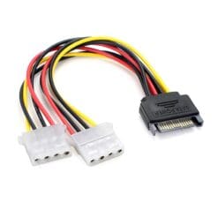 Cabo Adaptador Sata 15 Pinos P/ Dual Ide Molex 4 Pinos